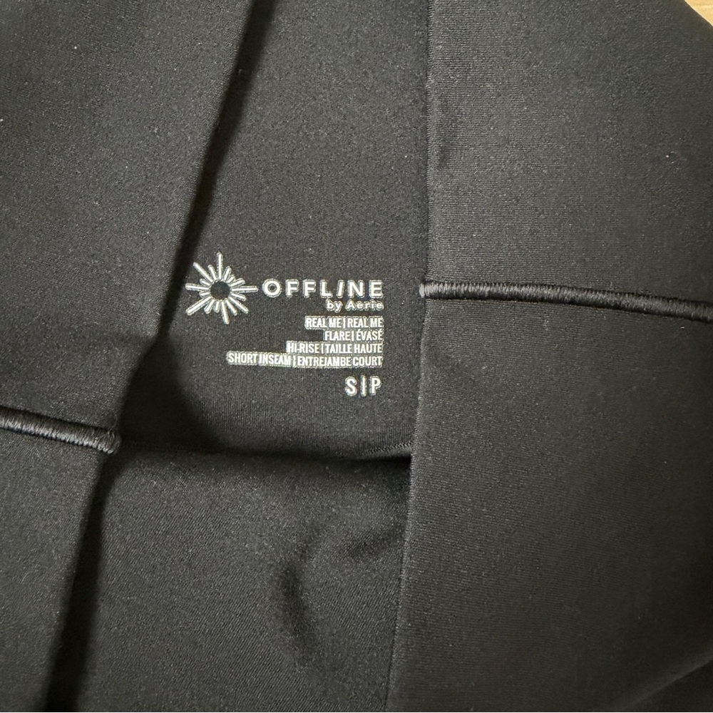 OFFLINE By Aerie High Waisted Crossover Black Super Flare Legging Sz S *X14 - Picture 4 of 6